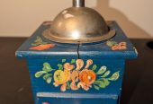 Vintage-style hand painted manual coffee grinder