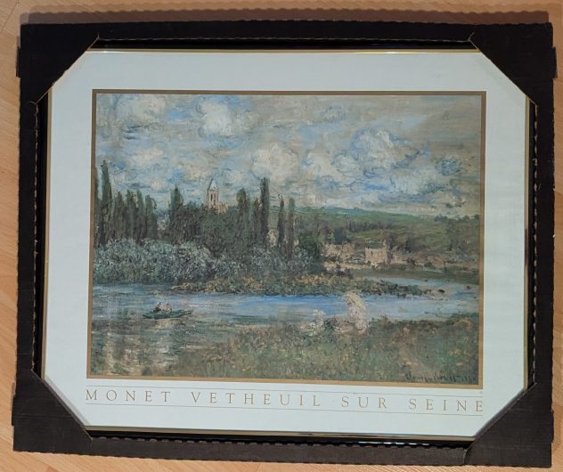 Claude Monet Vetheuil Sur Seine Framed Print Under Glass 16 x 20 inches