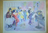 Isaac Maimon “Cafe” Limited Edition Serigraph 23 x 31 inches