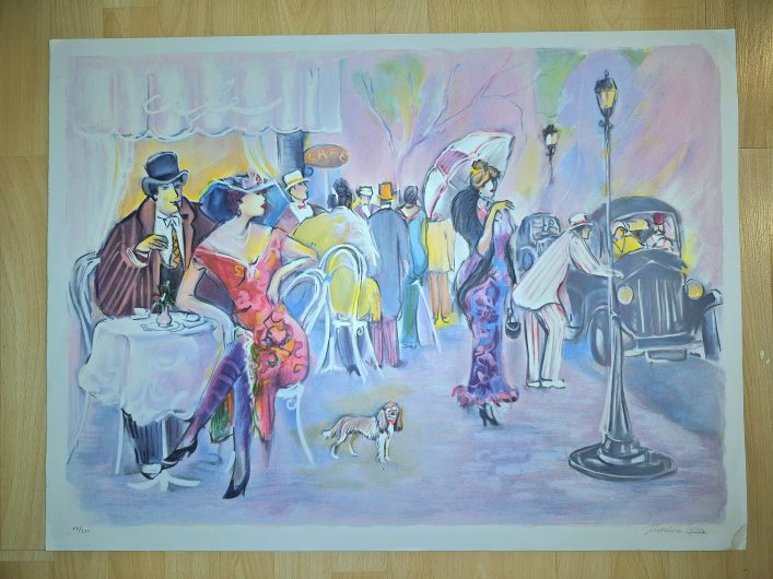 Isaac Maimon “Cafe” Limited Edition Serigraph 23 x 31 inches