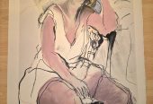 Lea Avizedek “Seated Woman” 21 x 29 inches Limited Edition Lithograph