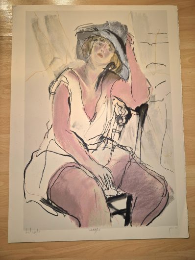 Lea Avizedek “Seated Woman” 21 x 29 inches Limited Edition Lithograph