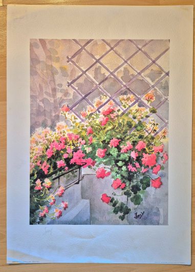 Pittrice Jany “Balcon Fleuri” Lithograph